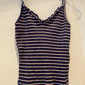 Top shop navy crop tank